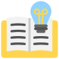 Bulb Icon with Book